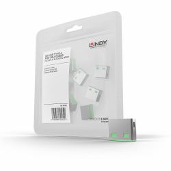 Lindy 40461 bloqueador de puerto USB tipo A Verde Acrilonitrilo butadieno estireno [ABS] 10 pieza[s] (USB PORT BLOCKERS PACK OF 10 GREEN)