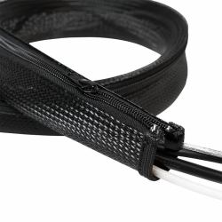 LogiLink KAB0049 protector de cable Mantenimiento de cables Negro (Cable sleeve with zipper, - Polyester, OD: 50 mm, black, - 2 m - Warranty: 48M)