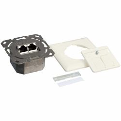 LogiLink NP0023 RJ-45 Blanco toma de corriente (Cat.6 Wall Outlet 2xRJ45 STP - horizontal, pure white - Warranty: 12M)
