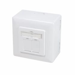 LogiLink NP0039A RJ-45 Blanco toma de corriente (Cat.6 Wall Outlet UP+AP - 2xRJ45 STP, signal white - Warranty: 12M)