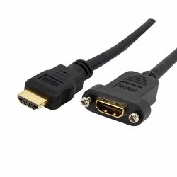 StarTech.com Cavo HDMI Standard per montaggio a pannello da 91 cm - F/M (1M HDMI FEMALE TO MALE ADAPTER - PANEL MOUNT HDMI CABLE UHD 4K)