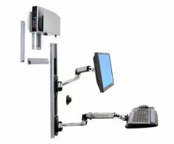 Ergotron LX Wall Mount System Pared (LX WALLMOUNT SYSTEM W/CPU HOLD - MED SILV CPU HOLD 32IN 2.3-11KG)