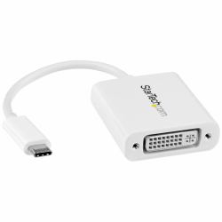 StarTech.com Adaptador Gráfico USB-C a DVI - Blanco (USB C TO DVI ADAPTER DONGLE USB - TYPE C TO DVI-D VIDEO CONVERTER)