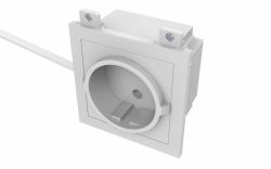Vision TC3 PWREU presa energia CEE 7/3 Bianco (VISION Techconnect Modular AV Faceplate - EU power socket module - grounded SCHUKO power socket - occupies 3 modules spaces - 850 mm black power cable...