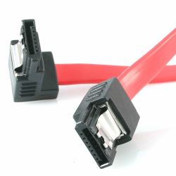 StarTech.com Cable SATA Acodado a la Derecha de 45cm con Pestillos - Cable Serial ATA en Ángulo - SATA de 6Gbps (18IN LATCHING SATA TO RIGHT ANG - E SATA SERIAL ATA CABLE)