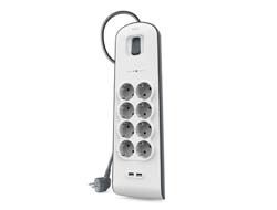 Belkin BSV804VF2M protezione da sovraccarico Bianco 8 presa[e] AC 2 m (Belkin - strÃ¸mstÃ¸dsbeskytter)