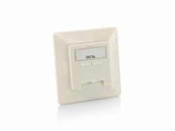 Equip 125772 toma de corriente RJ-45 Blanco (Cat.6A German Modular - Faceplate - Warranty: 12M)