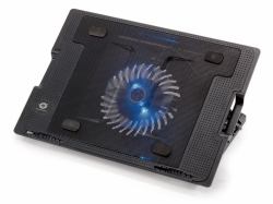 Conceptronic Base plegable de refrigeración para equipos portátiles (Foldable Notebk. Cooling Stand - THANA Notebook Cooling Pad, - Fits up to 17", 1-Fan, 43.2 cm [17"], 1 pc[s], 14 cm, Black, US...