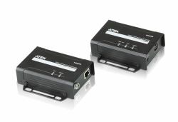 ATEN VE801-AT-E extensor audio/video Transmisor y receptor de señales AV Negro (HDBaseT AV Extender, - Transmitter & Receiver single - Cat 5 - Warranty: 24M)