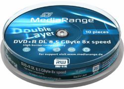 MediaRange MR466 DVD en blanco 8,5 GB DVD+R DL 10 pieza[s] (MediaRange - DVD+R DL x 10 - 8.5 GB -)