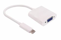 Microconnect USB3.1CVGAW Adaptador gráfico USB Blanco (USB-C to VGA Adapter 0.2m - Max. 1920x1080p@60Hz - White, supports windows 10 - Warranty: 300M)