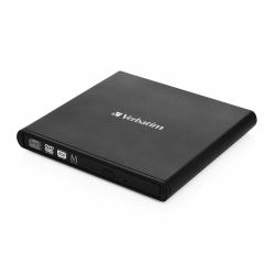 Verbatim Slimline CD/DVD optical disc drive DVD-RW Black (VERBATIM EXTERNAL SLIMLINE DVD REWRITER USB 2.0 BLACK)