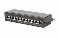 Digitus Pannello patch CAT 6A da tavolo, classe EA, schermato, nero (DIGITUS DESKTCAT6A PATCH PANEL - SHIELDED 12-PORT)