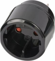 Brennenstuhl 1508450 adaptador de enchufe eléctrico Tipo C [Europlug] Tipo A Negro (Power plug adapter Type C - [Europlug] Type A Black - Travel Plug Euro Countured plug/USA, Japan - Warranty: 12M)