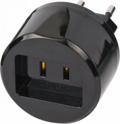 Brennenstuhl 1508500010 adaptador de enchufe eléctrico Tipo A Tipo C [Europlug] Negro (Power plug adapter Type A - Type C [Europlug] Black - Travel Adapter USA =<gt/> Euro with 2.5A fuse - Warrant...