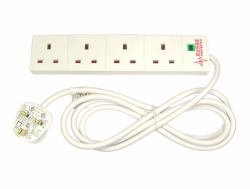 Cables Direct RB-02M04SPD limitador de tensión 4 salidas AC Blanco 2 m (CDL 4 WAY 2MTR SURGE EXTENSION)