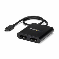 StarTech.com Adattatore USB-C a DisplayPort a due porte, Splitter MST Hub USB Tipo C a doppia porta DP 1.2 - Adattatore Multi-Monitor per doppio DisplayPort 4K 30Hz/1080p 60Hz, Cavo integrato 30cm,...