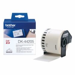 Brother DK-44205 cinta para impresora de etiquetas Negro sobre blanco (WHITE REMOVABLE PAPER ROLL 62MM - .)