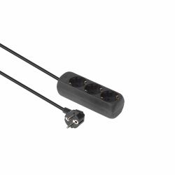 Microconnect GRU0035B prolunghe e multiple 5 m 3 presa[e] AC Interno Nero (3-way Schuko Socket 5M Black - Without ON/OFF Switch, - with child protection - Warranty: 300M)