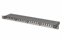 Digitus CAT 6, panel de interconexión de alta densidad clase E, blindado, negro (DIGITUS DN-91624S-SL-SH - patch-panel)