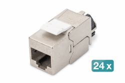 Digitus Modulo Keystone CAT 6A, schermato con gestione intelligente dei cavi, set [24 pezzi] (CAT6A KEYSTONE MODULE ICM SET X24)