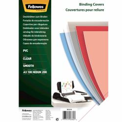 Fellowes 53764 cubierta A3 PVC Transparente 100 pieza[s] (Fellowes PVC A3 Clear Cover 200 Micron Pack of 100)