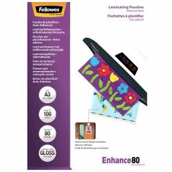 Fellowes 5302302 película de laminación A3 100 pieza[s] (Adh Back Lamin Pouch A3 80mic 100pk)