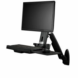 StarTech.com Estación de Trabajo de Pie y Sentado para Montaje en Pared - Para Un Monitor de hasta 24 Pulgadas - Escritorio Ergonómico (WALL MOUNTED SIT STAND DESK FOR - ONE MONITOR UP TO 24IN - ...