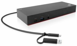 Lenovo 40AF0135EU base para portátil y replicador de puertos Alámbrico Negro (ThinkPad Hybrid USB-C + USB-A Dock, 135W. WARRANTY: 3YM)