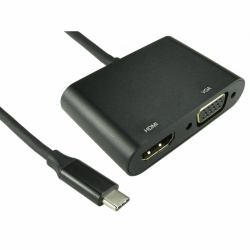 Cables Direct USB C TO HDMI 4K 30Hz + VGA 1080p @ 60Hz Adaptador gráfico USB Negro (^USBC TO HDMI 4K 30HZ VGA 1080)