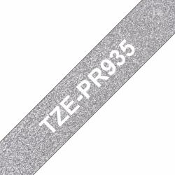 Brother TZE-PR935 label-making tape White on silver (Brother TZE-PR935 White on Silver 8M x 12mm Premium Tape)