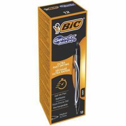 BIC Gel-ocity Quick Dry Negro Bolígrafo de punta retráctil con pulsador Medio 12 pieza[s] (Bic Pack of 12 Gel-ocity Quick Dry Gel Retractable Rollerball Pen Blk)