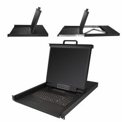 StarTech.com Console KVM per Armadio Rack - Monitor LCD 19" - KVM Switch VGA a 16 porte integrato - Cassetto KVM 1U Montabiole a Rack con cavi da 1,8 m - OSD KVM - Supporto USB+VGA - Tastiera Ingle...