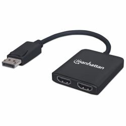 Manhattan Hub MST - de DisplayPort a 2 puertos HDMI (DISPLAYPORT/HDMI SPLITTER 2PORT - -WITH MST 4K/30HZ USB-A POWERED)