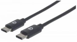 Manhattan 354868 cavo USB USB 2.0 0,5 m USB C 0,48 Gbit/s Nero (USB-C CABLE 50CM MALE/MALE- - 480MBPS [USB 2.0] BLACK POLYBAG)