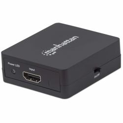 Manhattan HDMI Splitter 2-Port , 1080p, Black, Displays output from x1 HDMI source to x2 HD displays [same output to both displays], USB-A Powered [cable included, 0.7m], Three Year Warranty (HDMI ...