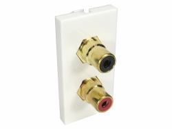 Cables Direct AV-MOD2RCA socket-outlet 2 x RCA White (CDL 2x RCA Euromod - Coupler Type)