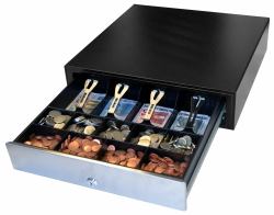 apg Solutions ECD417-BLK-SS cash drawer Manual cash drawer (SLIDE-OUT BLACK SS FRONT - 24V RJ11 417X417X112MM)