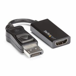 StarTech.com DisplayPort to HDMI Adapter - 4K 60Hz Active DP 1.4 to HDMI 2.0 Video Converter - DP to HDMI Monitor/TV/Display Cable Adapter Dongle - Latching DP Connector (DISPLAYPORT TO HDMI ADAPTE...