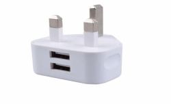 Microconnect PETRAVEL36 conector eléctrico Blanco (Dual USB charger 2.1 A UK - DC 5V, 2.1A, White charges up - to two smartphones, cameras and other USB devices simultaneously - Warranty: 300M)