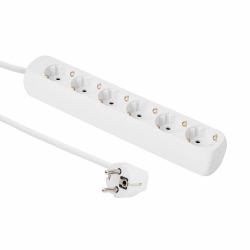 Microconnect GRU00615W prolunghe e multiple 1,5 m 6 presa[e] AC Bianco (6-way Schuko power Socket 1.5m - without On/Off switch, White - with child proof / earth clips, 230V 16A - Warranty: 300M)