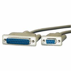 ROLINE 1.8m, DB9 F - DB25 M cavo seriale Grigio 1,8 m (Serial Printer Cable, Db9 F - - Db25 M 1.8 M - Warranty: 12M)