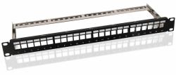 Microconnect PP-027 panel de parcheo 1U (CAT6 24 port 19" Patch Panel, - Unshielded, 8P8C, LSA, Black - for assembly in 48.3 cm [19"] panel boxes, suitable for UTP/STP keystone jacks - Warranty: 300M)