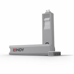 Lindy 40427 clip sicura Bloccaporte + chiave USB tipo-C Bianco 5 pz (USB Type C Port Blocker 4pcs - with Key, white - Warranty: 24M)