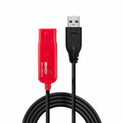 Lindy 42923 cavo USB USB 2.0 30 m USB A Nero, Rosso (30M USB 2.0 ACTIVE EXTENSION - CABLE - TYPE A MALE TO FEMALE)