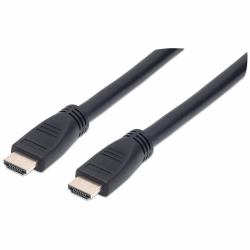 Manhattan Cable HDMI de alta velocidad con Ethernet, para pared (HDMI CABLE 4K/60HZ CL3 10M - -IN WALL WITH ETHERNET MALE/MALE)