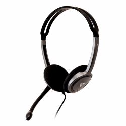 V7 HA212-2EP auricular y casco Auriculares Alámbrico Diadema Llamadas/Música Negro, Plata 