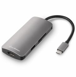 Sharkoon USB 3.0 Type C Multiport Adapter Alámbrico USB 3.2 Gen 1 [3.1 Gen 1] Type-C Gris 