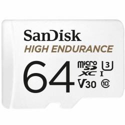 SanDisk High Endurance 64 GB MicroSDXC UHS-I Classe 10 (SanDisk High Endurance - Scheda di memoria flash [adattatore da microSDXC a SD in dotazione] - 64 GB - Video Class V30 / UHS-I U3 / Class10 -...