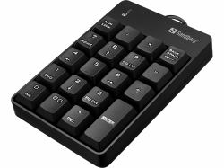 Sandberg USB Wired Numeric Keypad (USB Wired Numeric Keypad - USB Wired Numeric Keypad, - USB, Notebook/PC, Membrane, Tactile, 3 million characters, Black - Warranty: 60M)